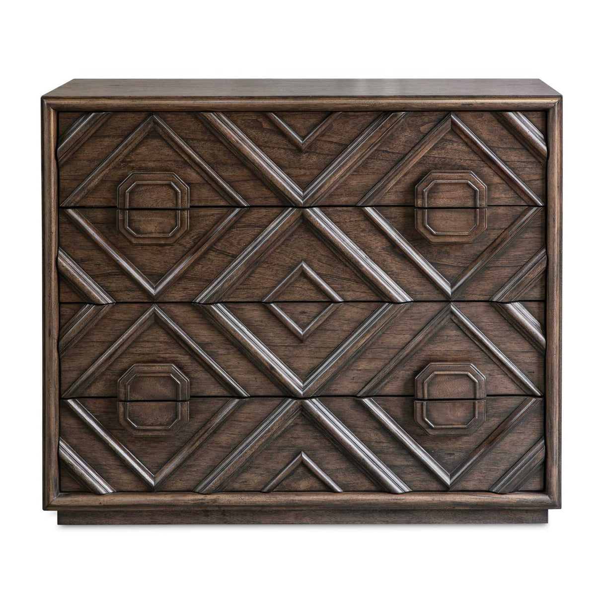 Geometric Carved 4-Drawer Chest by Uttermost Mindra