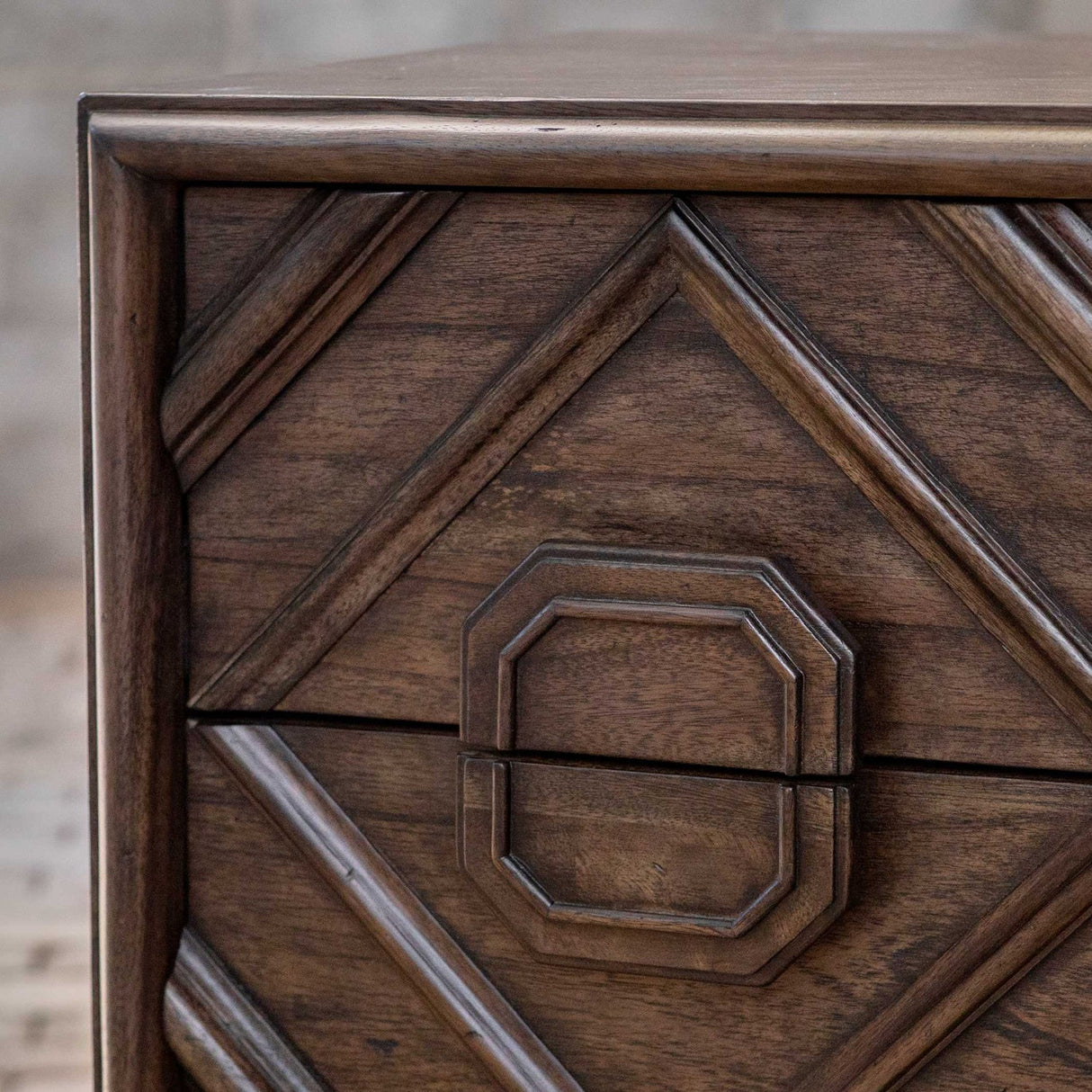 Geometric Carved 4-Drawer Chest by Uttermost Mindra, alternate view 4