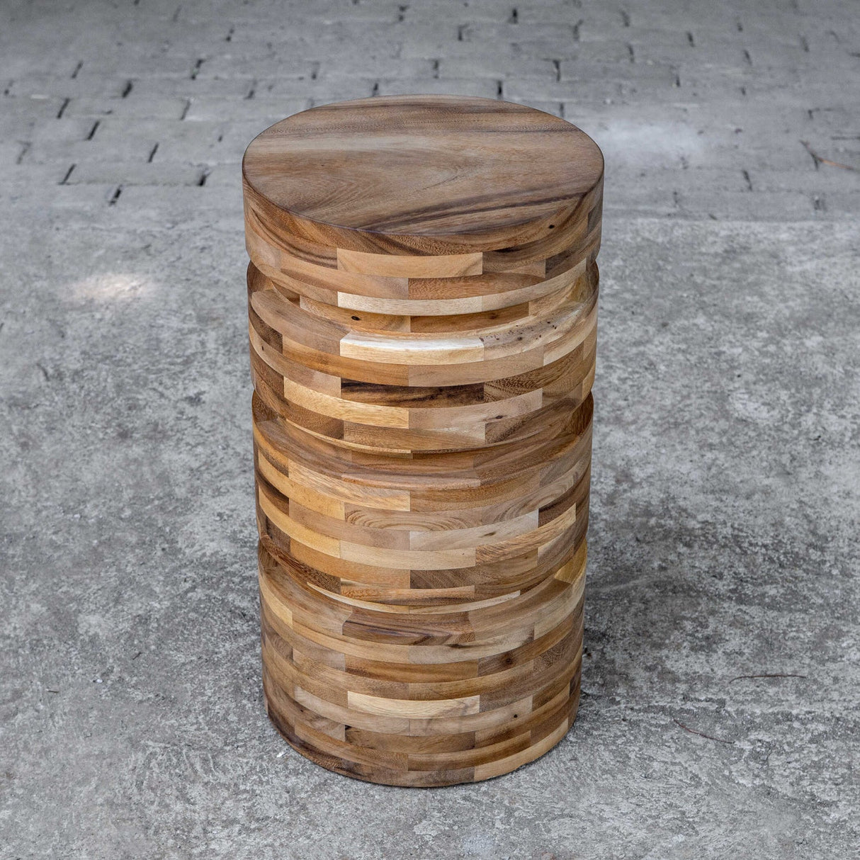 Modern European furniture - Solid Acacia Round Side Table - www.oroa.com