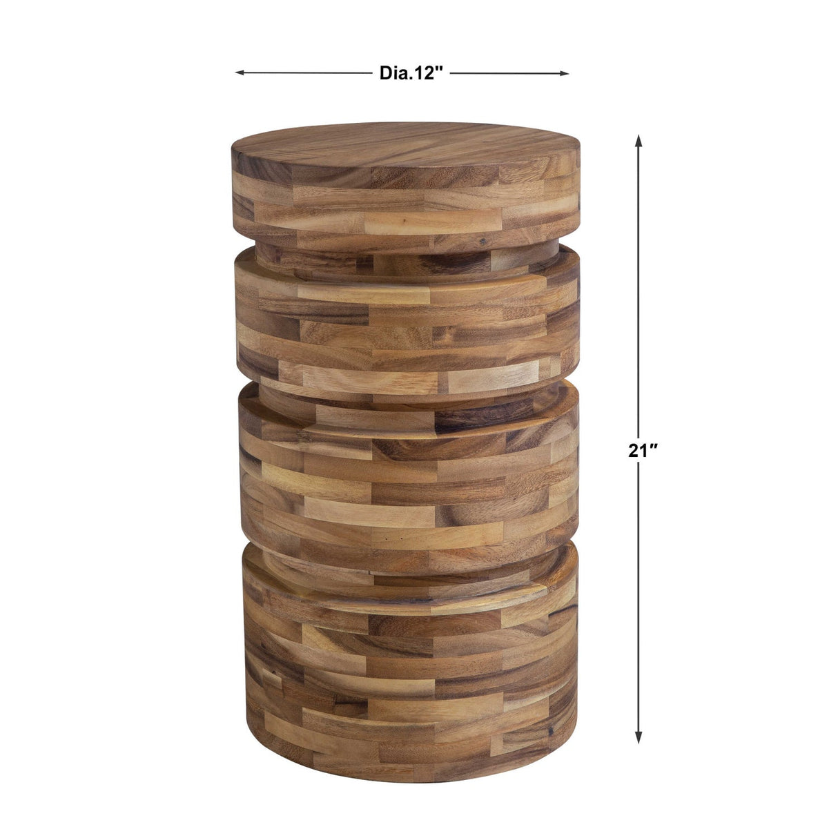 Modern European furniture - Solid Acacia Round Side Table - www.oroa.com