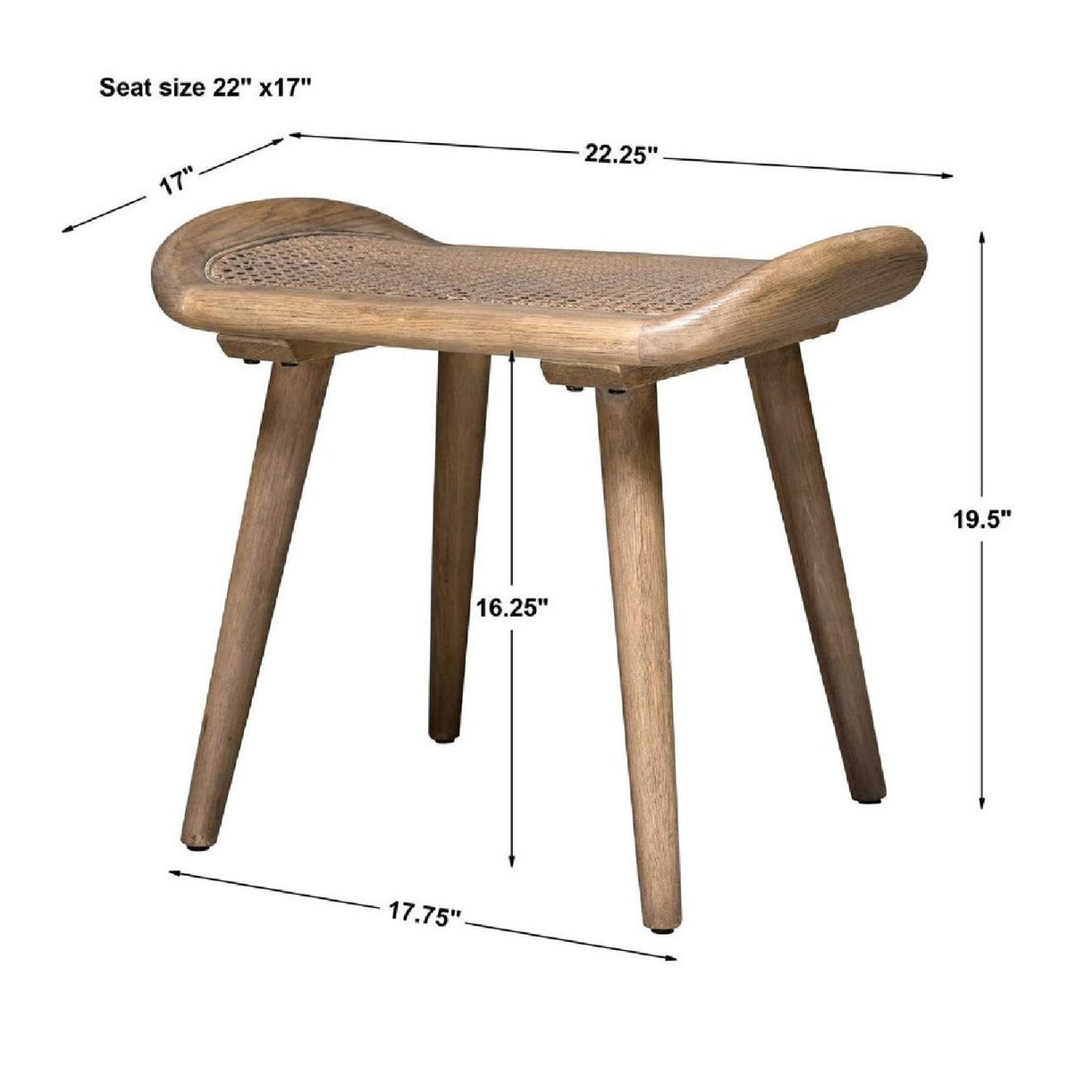 Woven Rattan Bench S by Uttermost Arne, alternate view 6