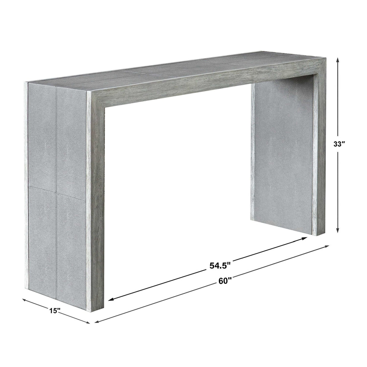 Modern European furniture - Gray Shagreen Look Console Table - www.oroa.com