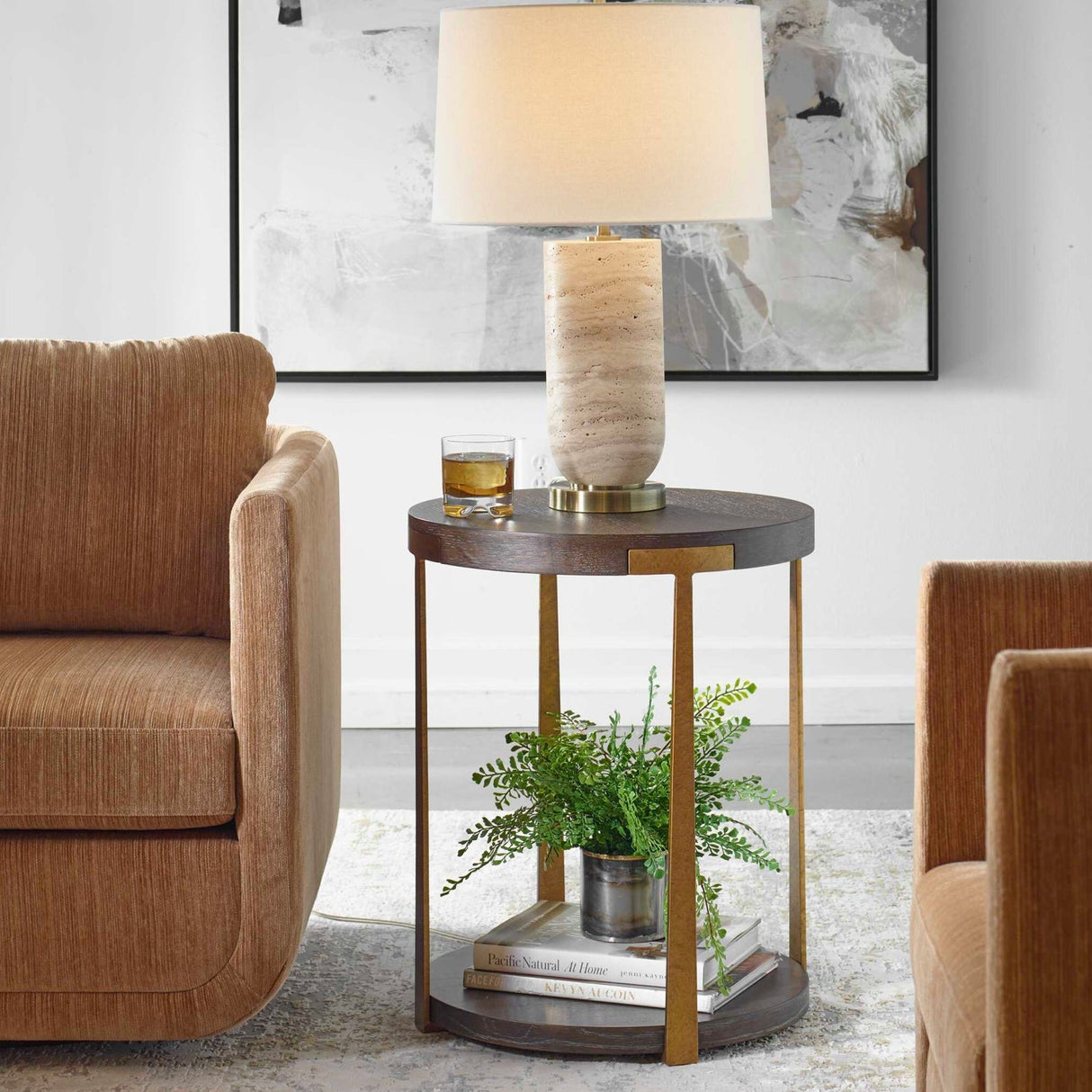 Modern European furniture - Round Two-Layer Side Table - www.oroa.com