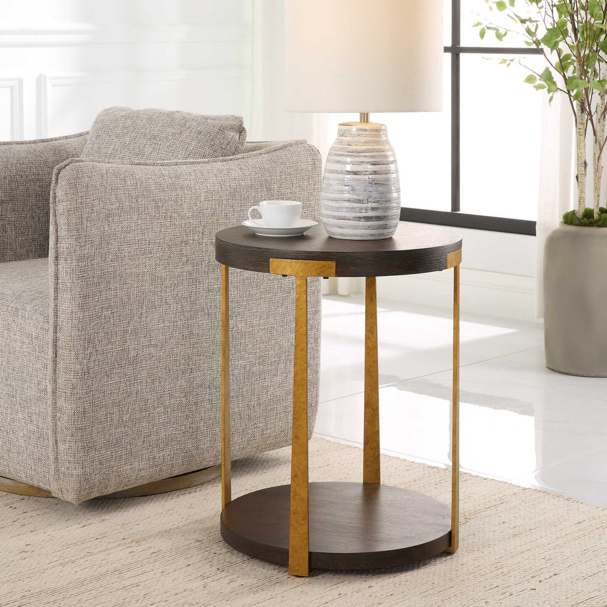 Round Two-Layer Side Table | Uttermost Palisade