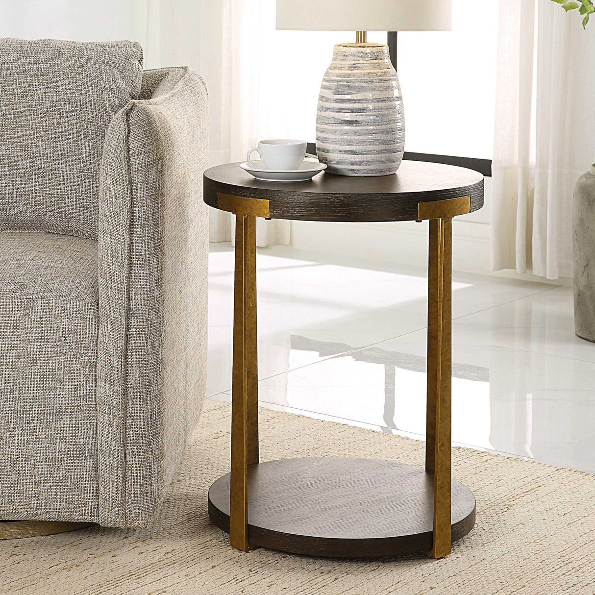 Round Two-Layer Side Table | Uttermost Palisade