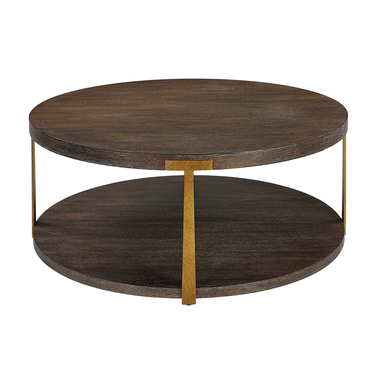 Brown Oak Round Coffee Table | Oroa.com