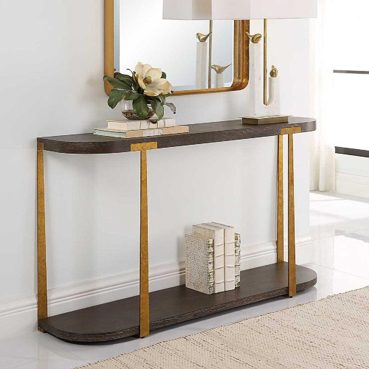Brown Oak Console Table by Uttermost Palisade, alternate view 2