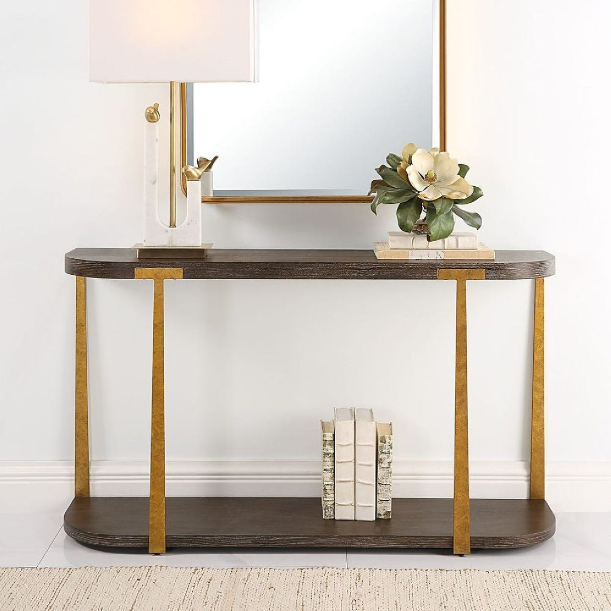 Brown Oak Console Table by Uttermost Palisade, alternate view 6