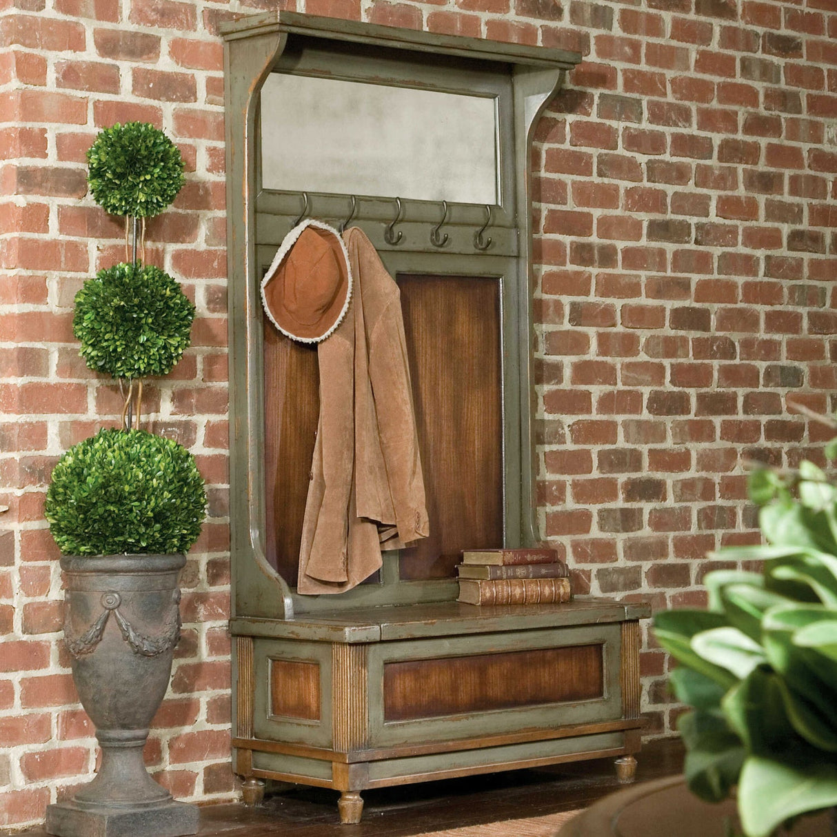 Modern European furniture - Solid Mahogany Wood Hall Tree - www.oroa.com