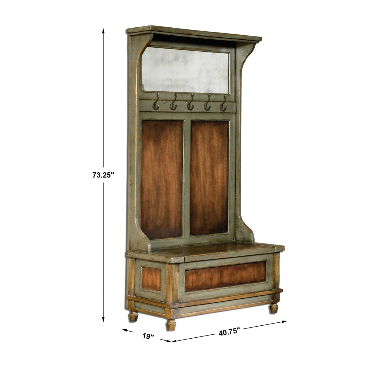 Modern European furniture - Solid Mahogany Wood Hall Tree - www.oroa.com