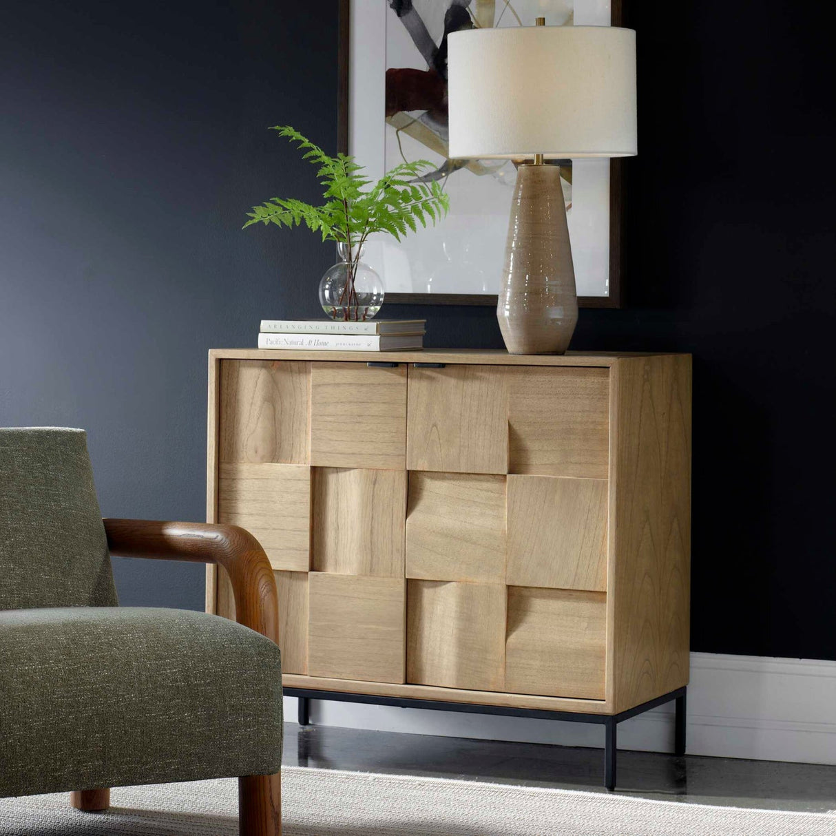 Geometric Patterned 2-Door Cabinet by Uttermost Lorenzo, alternate view 2