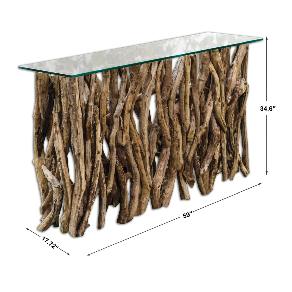 Teak Roots Console Table by Uttermost, alternate view 8