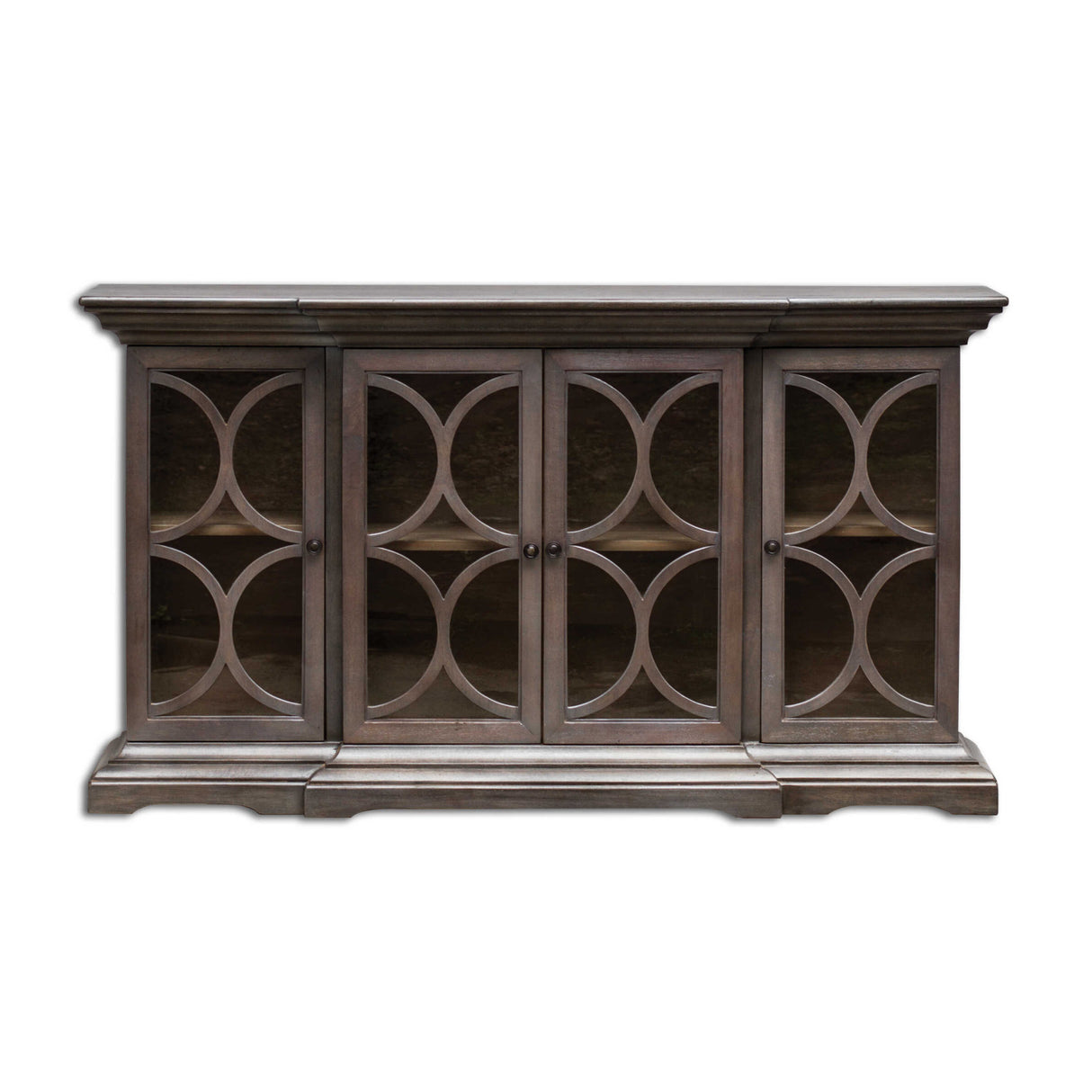 Open-Carved 4-Door Wooden Cabinet | Oroa.com