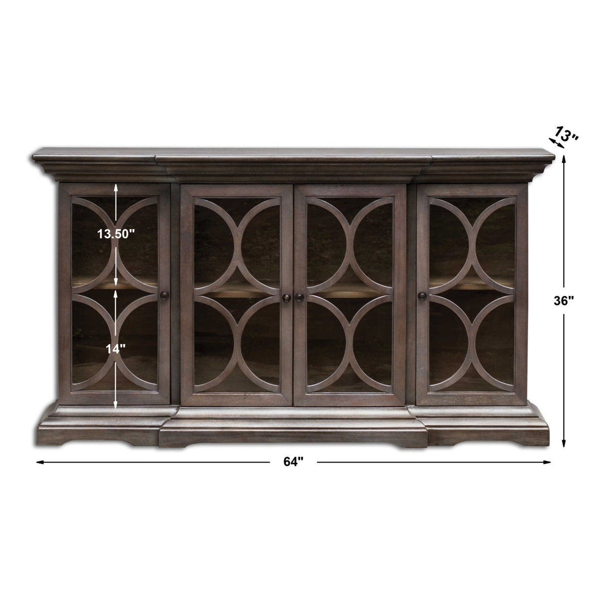 Open-Carved 4-Door Wooden Cabinet by Uttermost Belino, alternate view 7