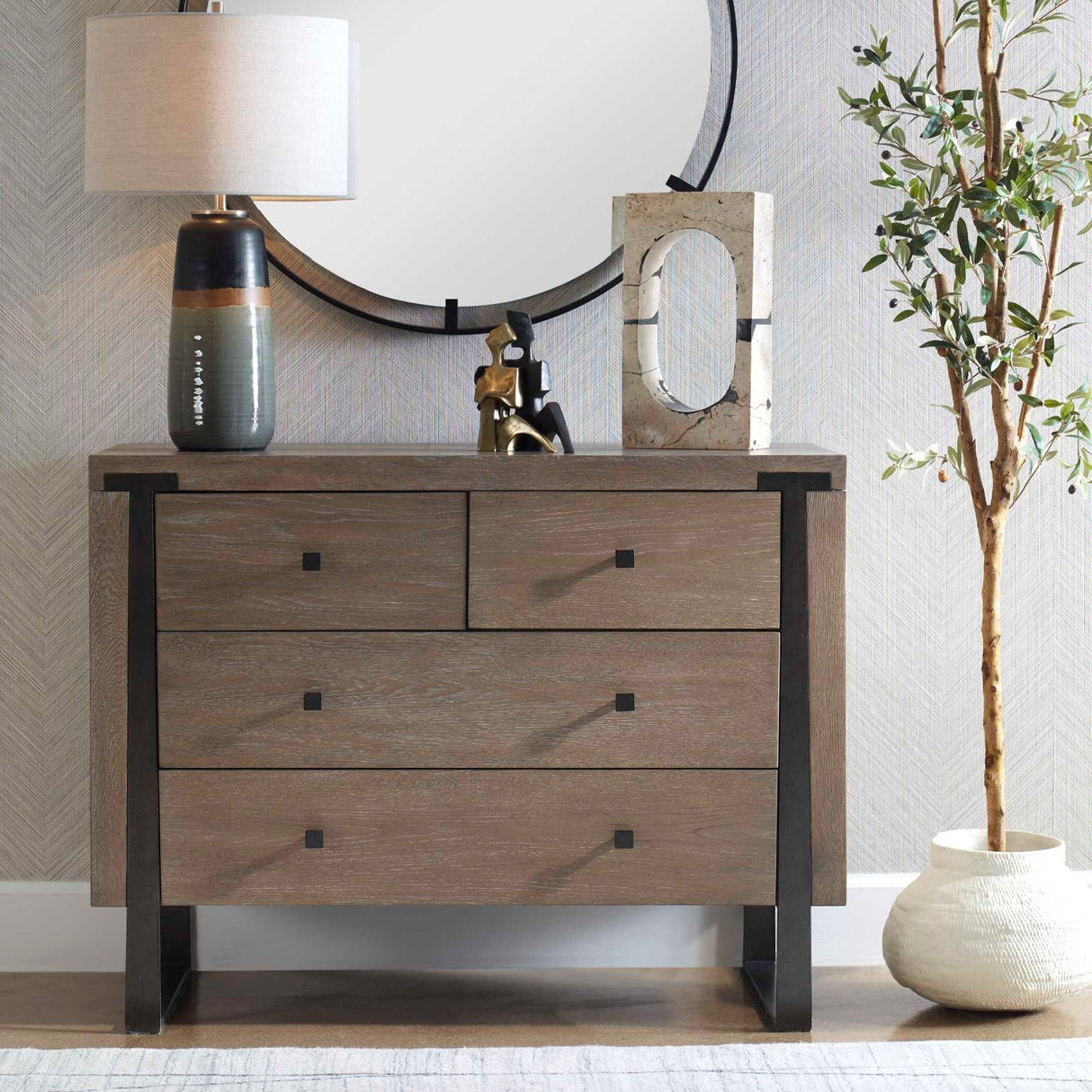 Light Oak 4-Drawer Chest by Uttermost Gabriel, alternate view 2