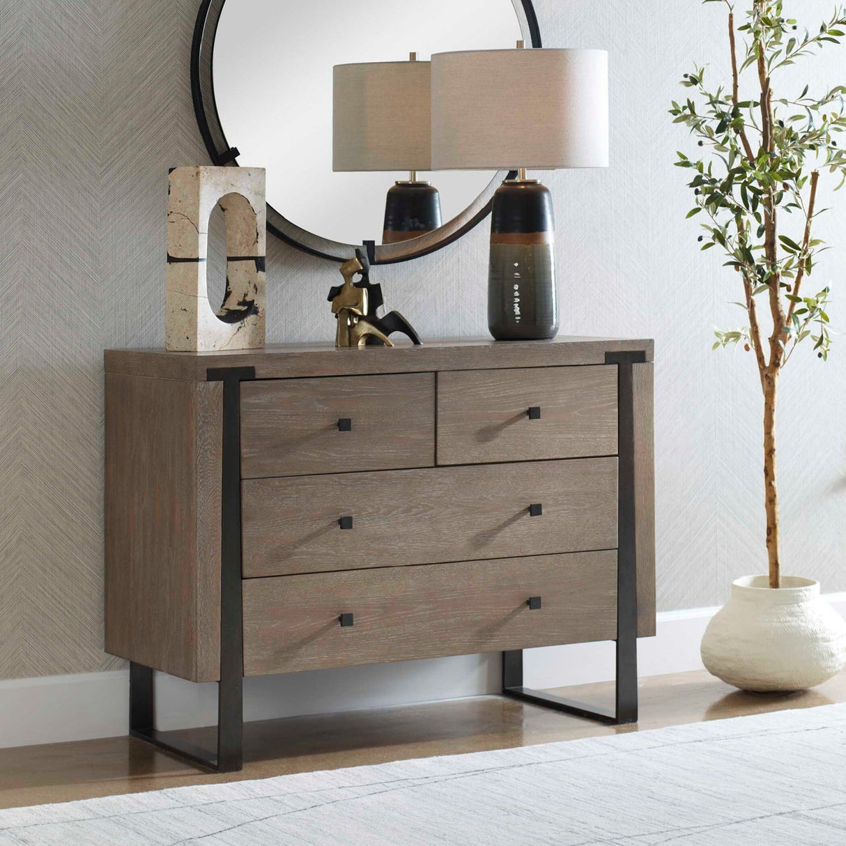 Light Oak 4-Drawer Chest by Uttermost Gabriel, alternate view 8
