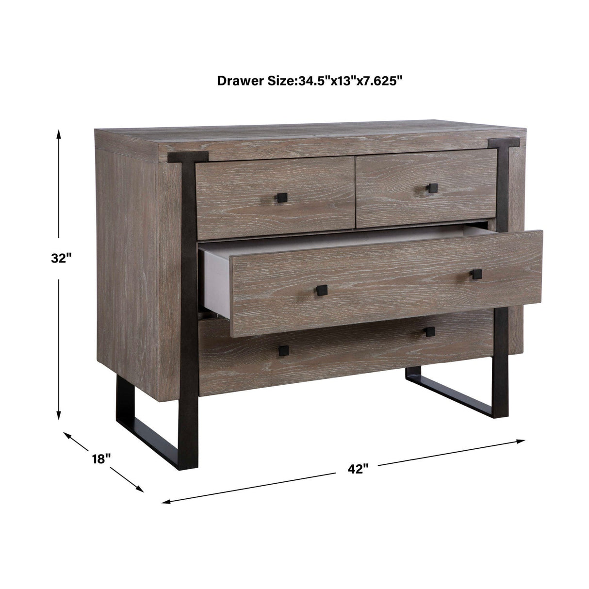 Light Oak 4-Drawer Chest by Uttermost Gabriel, alternate view 9