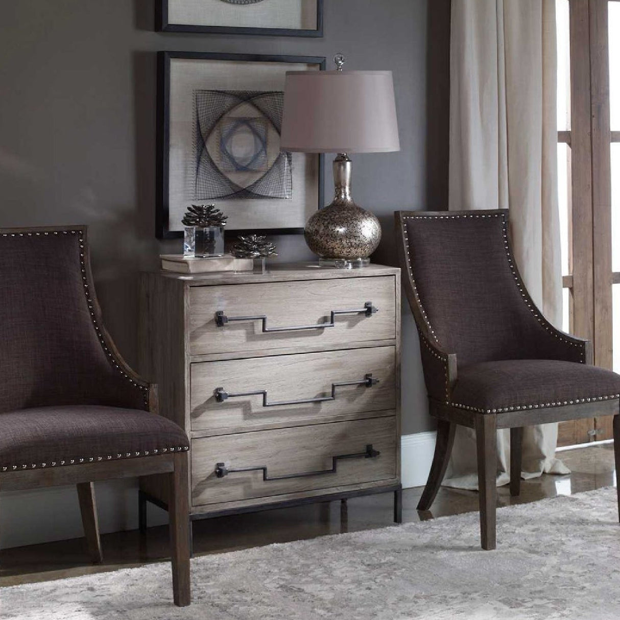 Modern European furniture - Mango Wood 3-Drawer Accent Chest - www.oroa.com