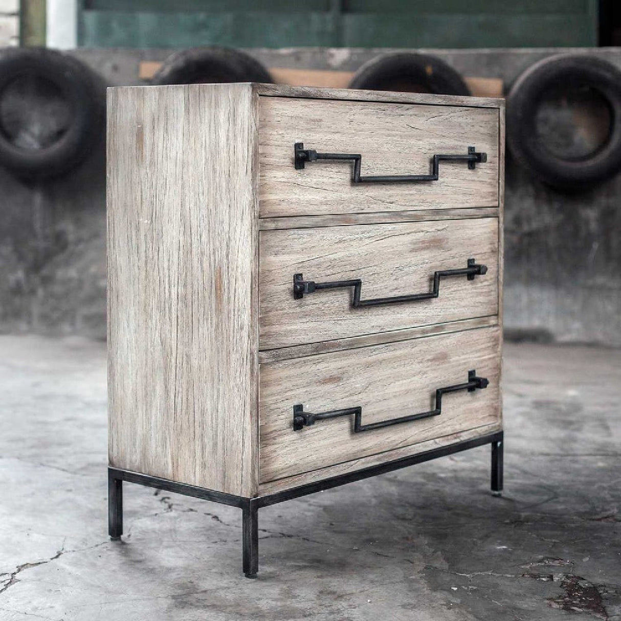 Modern European furniture - Mango Wood 3-Drawer Accent Chest - www.oroa.com