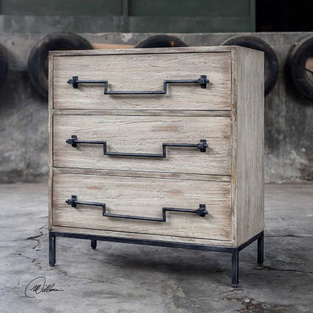 Modern European furniture - Mango Wood 3-Drawer Accent Chest - www.oroa.com