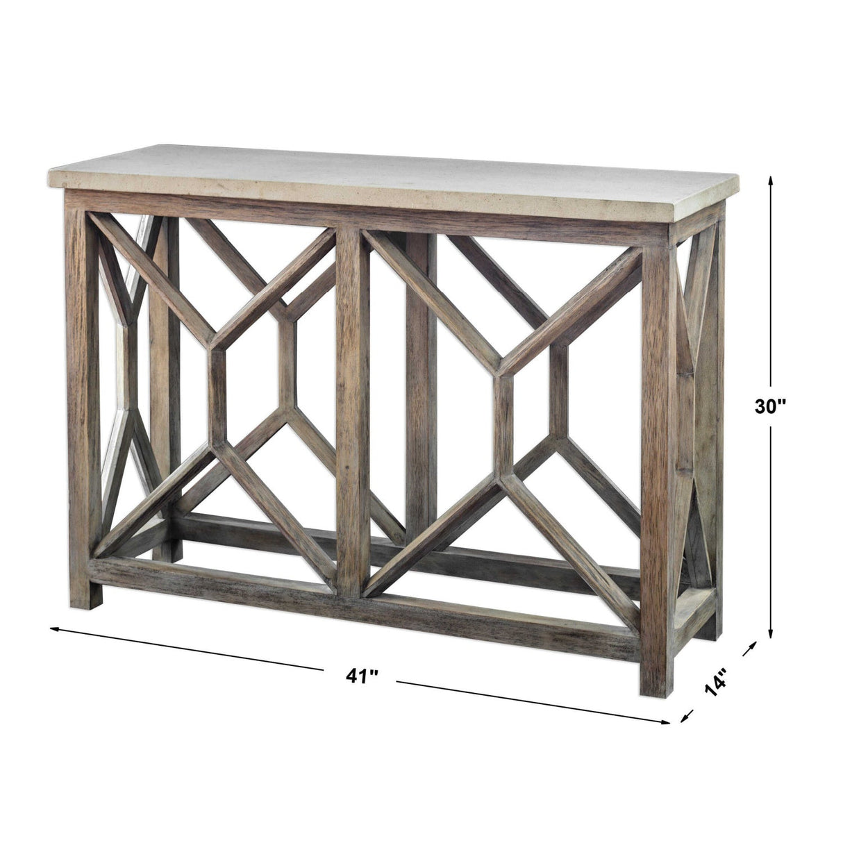 Natural White Limestone Console Table by Uttermost Catali, alternate view 10