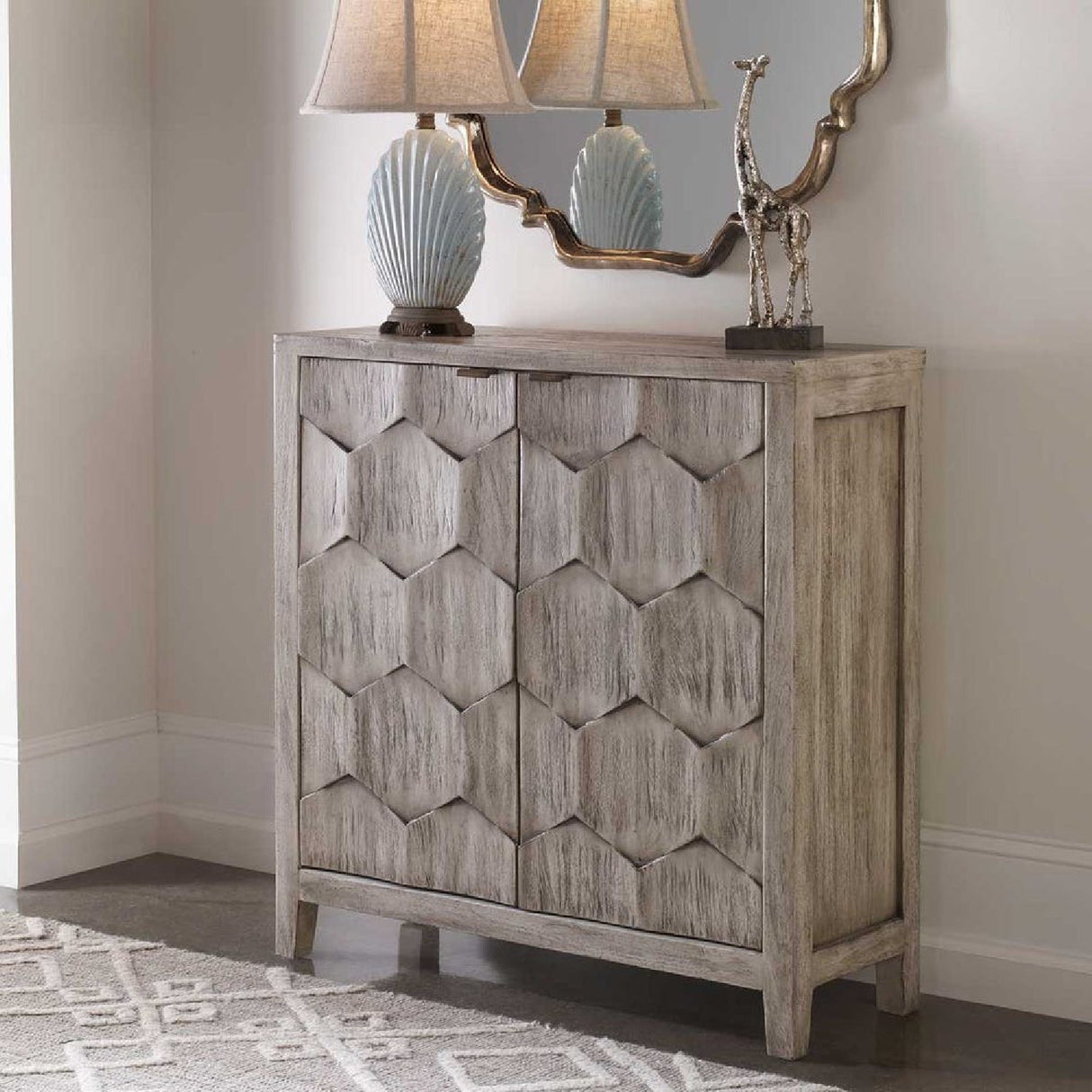 2-Door Honeycomb Mahogany Cabinet by Uttermost Catori, alternate view 8