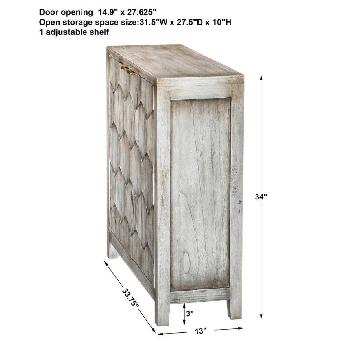2-Door Honeycomb Mahogany Cabinet by Uttermost Catori, alternate view 9