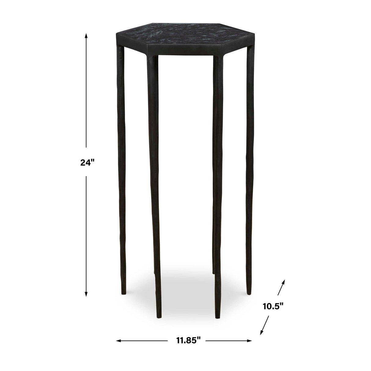 Modern European furniture - Black Hexagonal Accent Table - www.oroa.com
