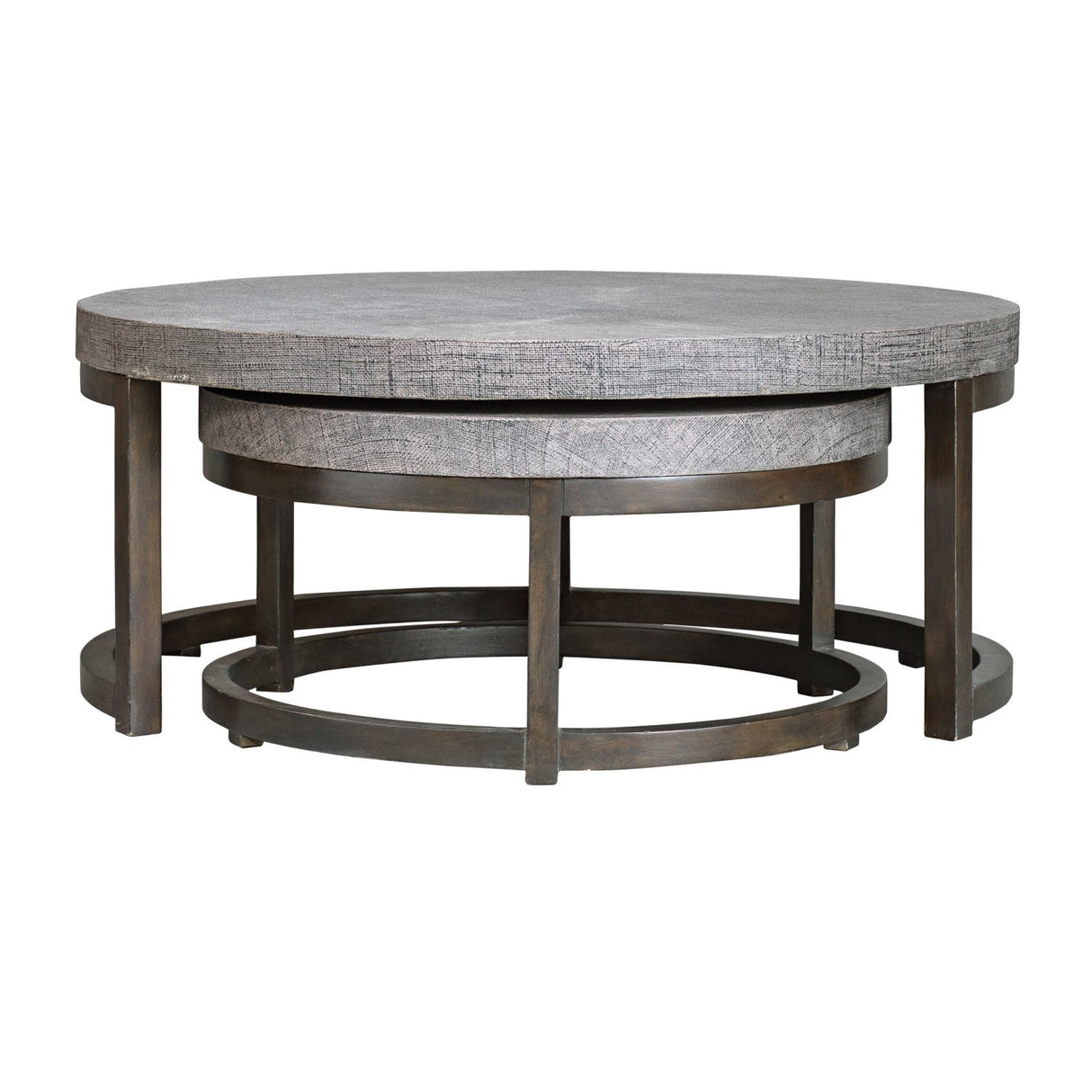 Modern European furniture - Taupe Burlap Nesting Coffee Tables (2) Table - www.oroa.com