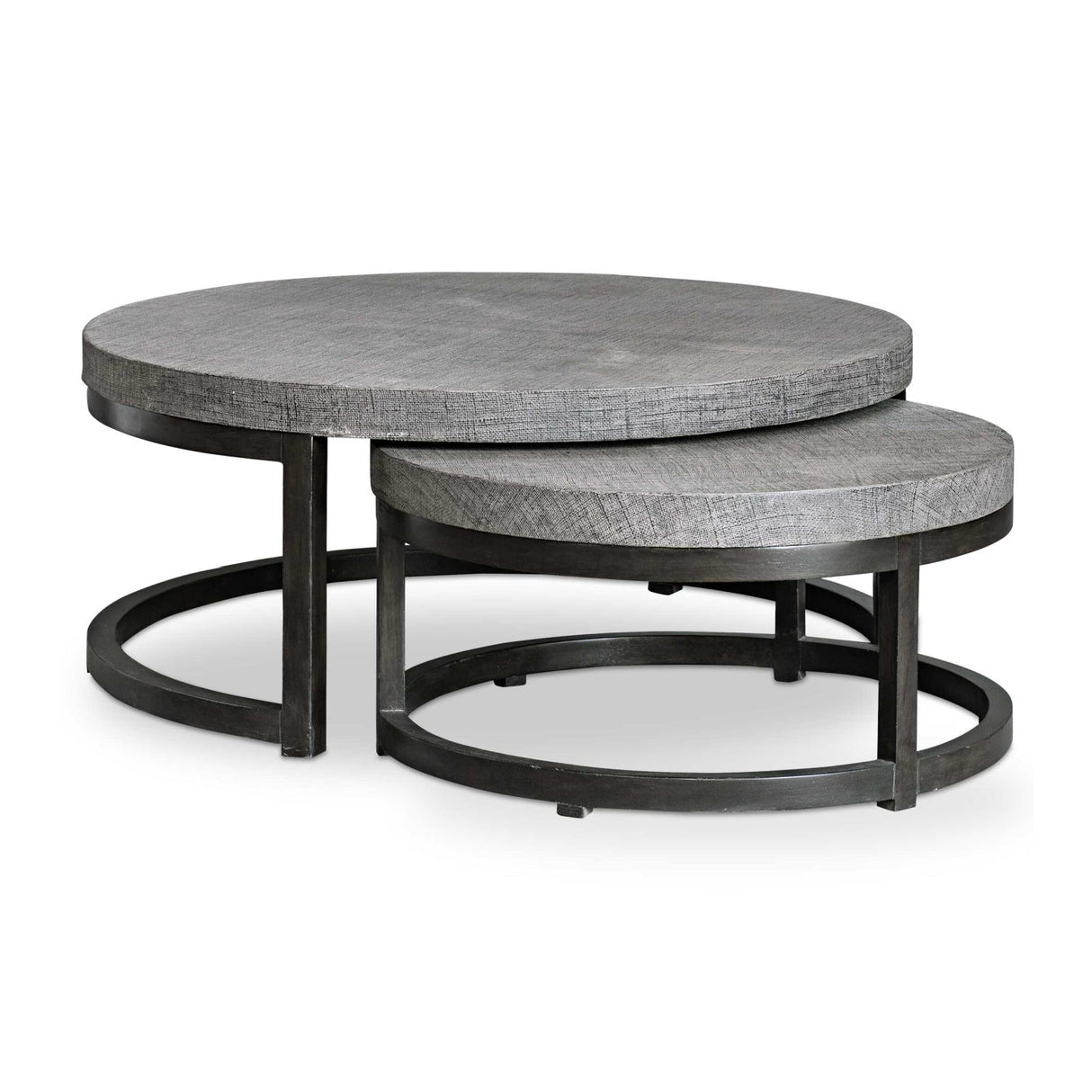 Modern European furniture - Taupe Burlap Nesting Coffee Tables (2) Table - www.oroa.com