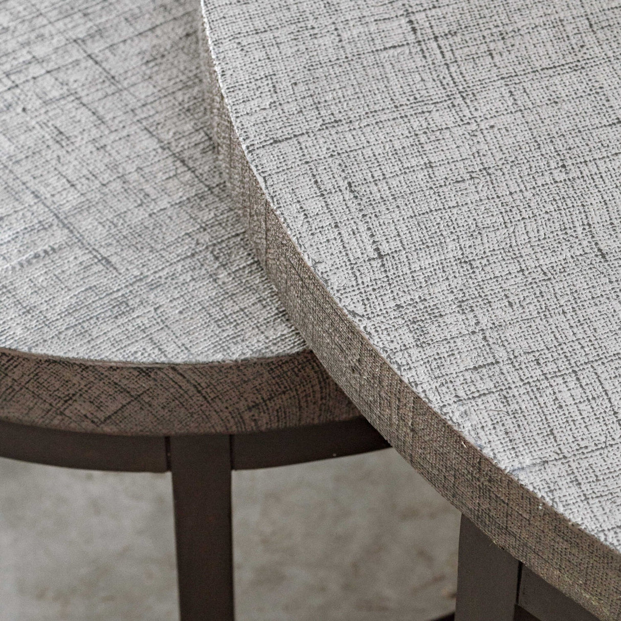 Modern European furniture - Taupe Burlap Nesting Coffee Tables (2) Table - www.oroa.com