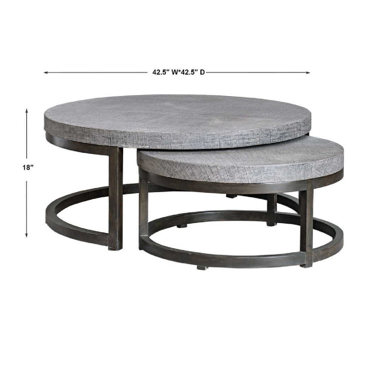Modern European furniture - Taupe Burlap Nesting Coffee Tables (2) Table - www.oroa.com