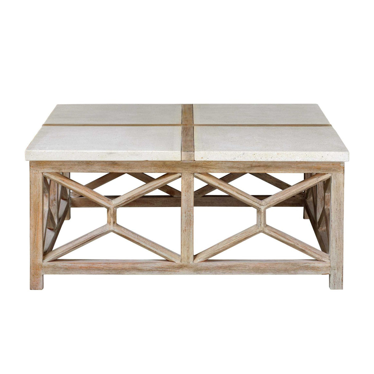 Natural Limestone Square Coffee Table by Uttermost Catali, alternate view 3