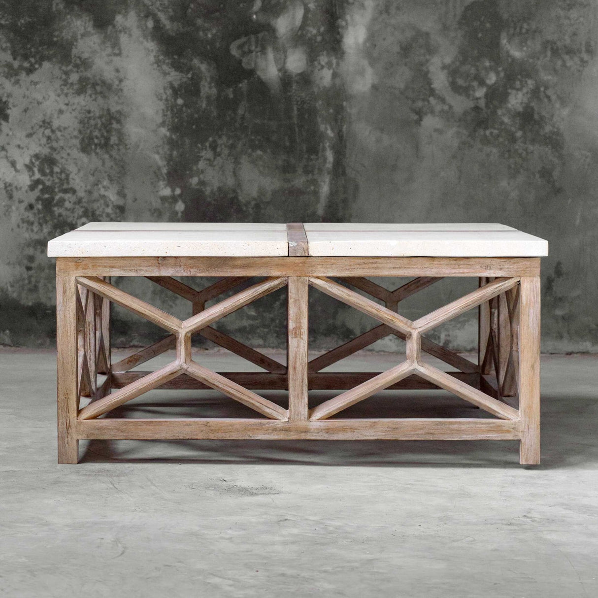 Natural Limestone Square Coffee Table by Uttermost Catali, alternate view 6