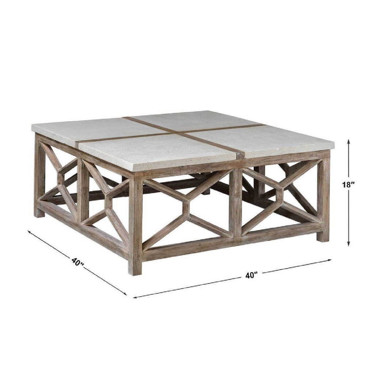 Natural Limestone Square Coffee Table by Uttermost Catali, alternate view 8