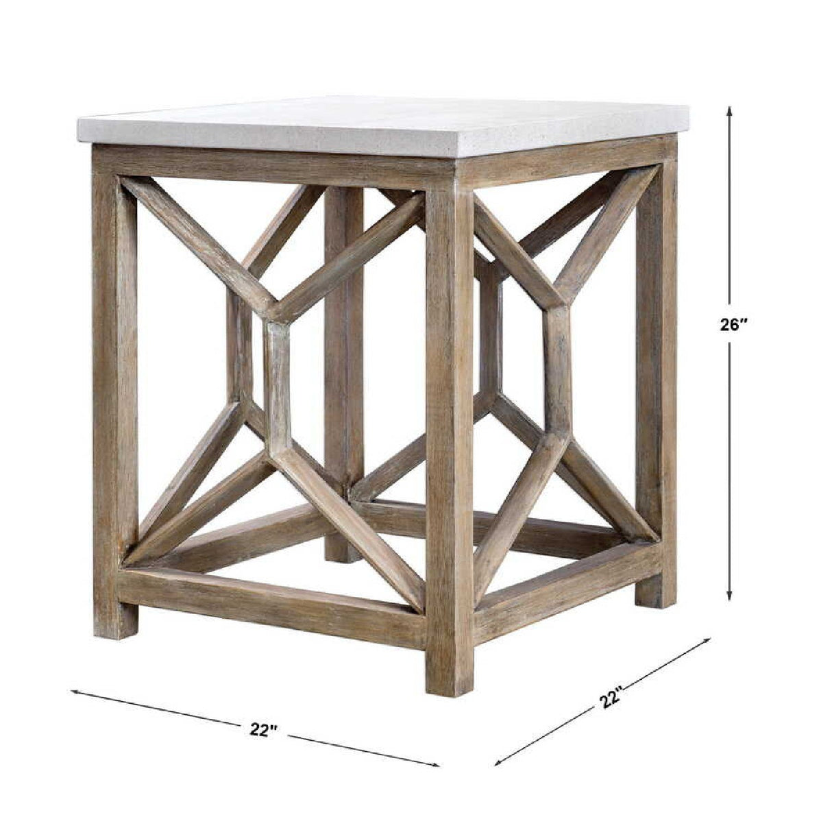 Modern European furniture - Natural Limestone Square Side Table - www.oroa.com