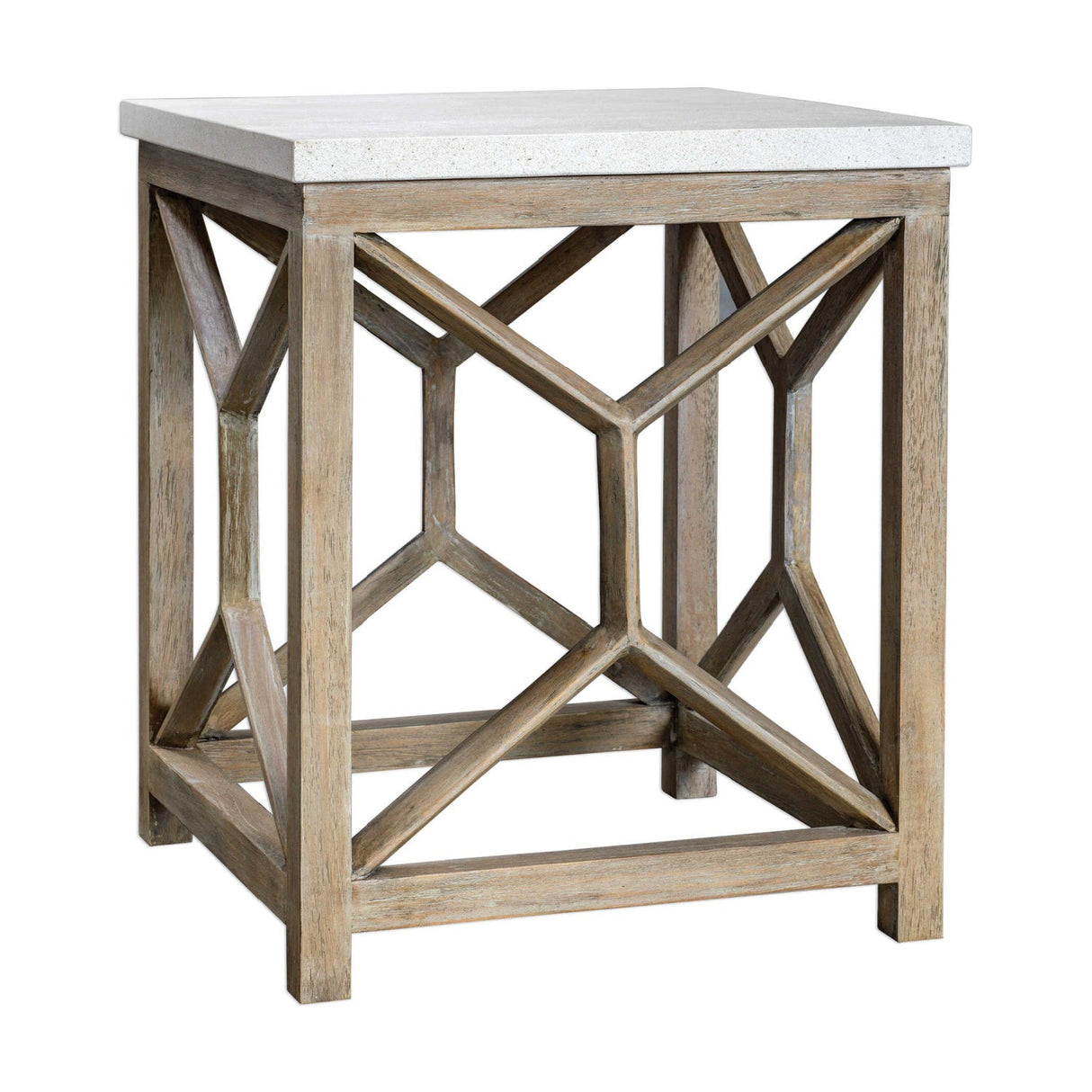 Modern European furniture - Natural Limestone Square Side Table - www.oroa.com