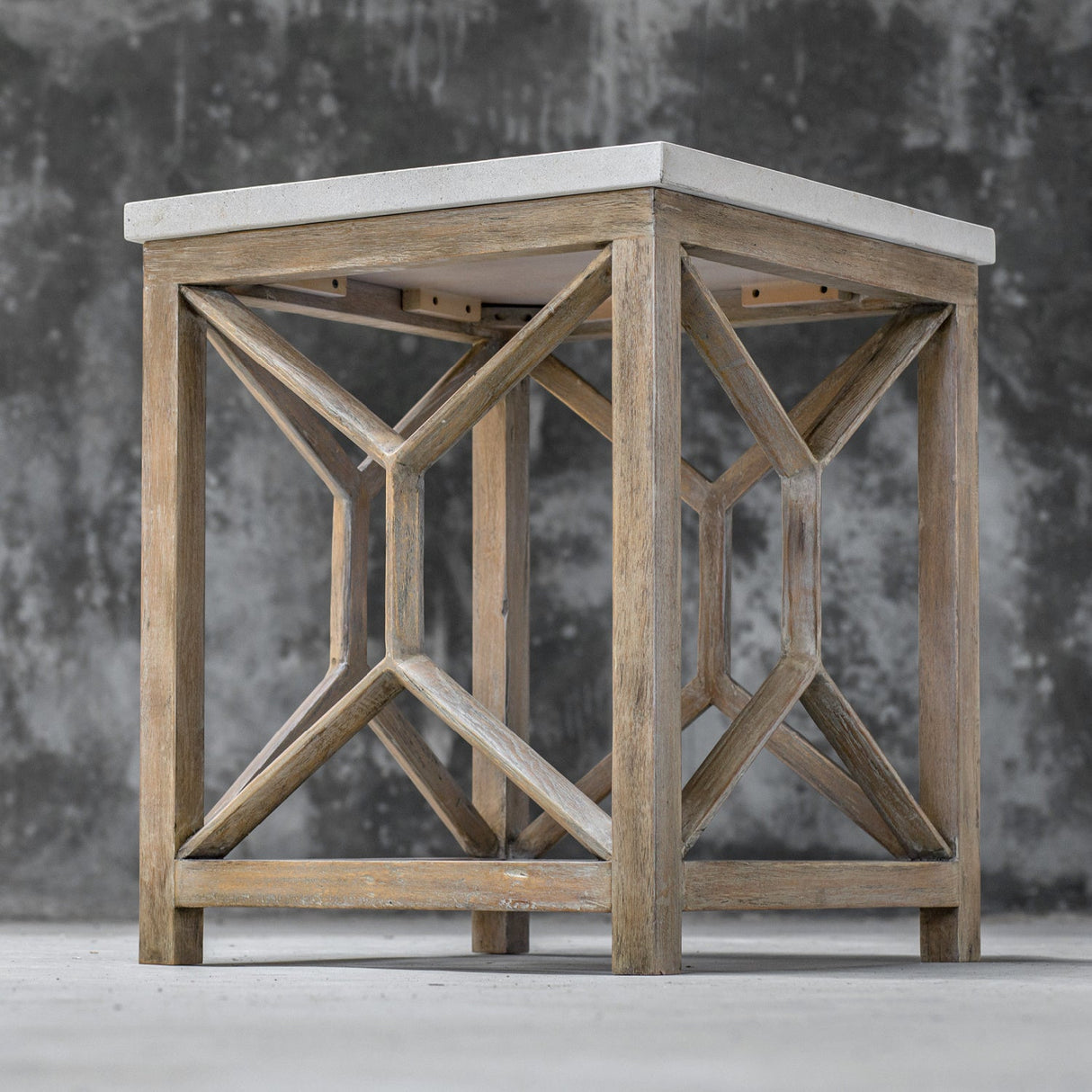 Modern European furniture - Natural Limestone Square Side Table - www.oroa.com