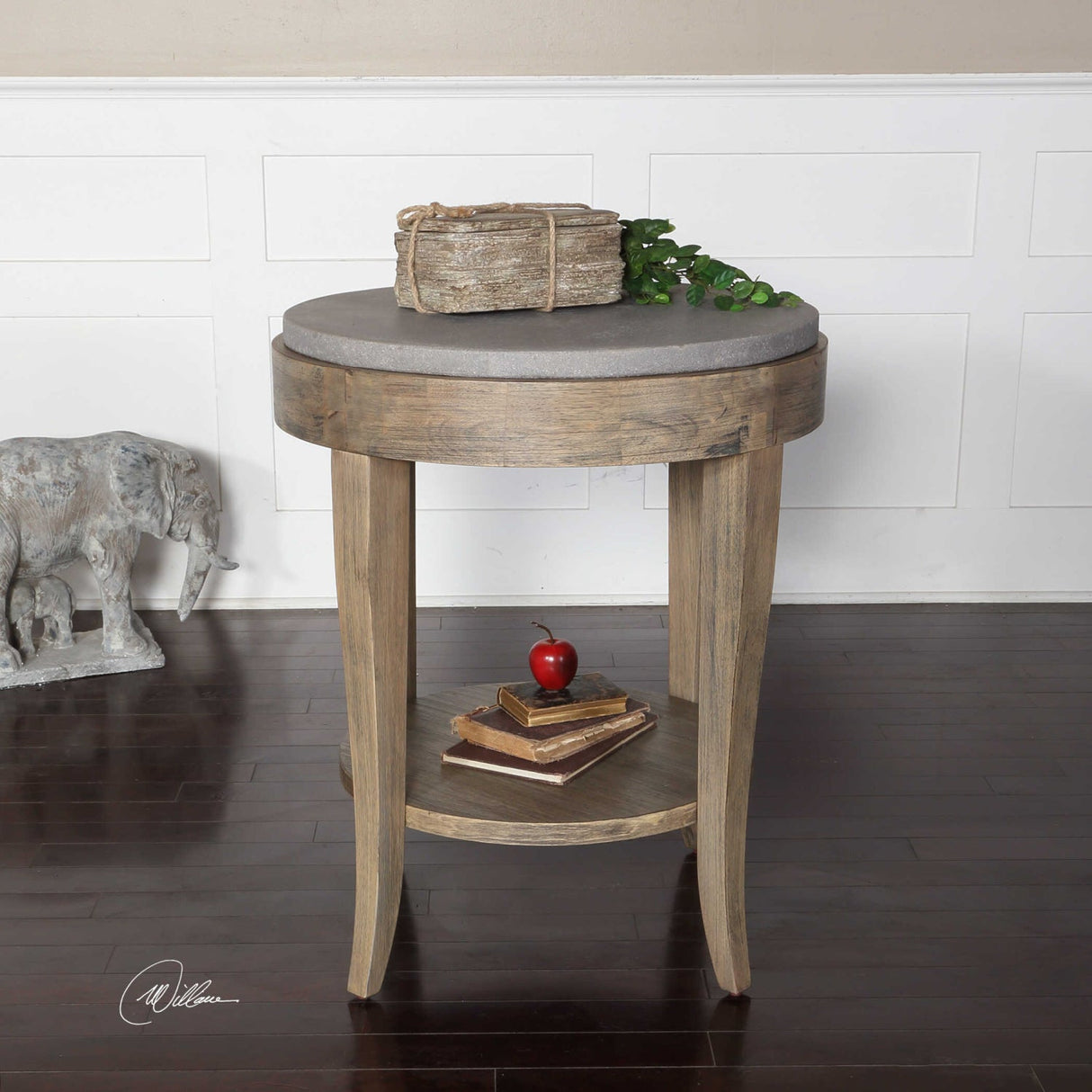 Modern European furniture - Round Birch Wood Side Table - www.oroa.com