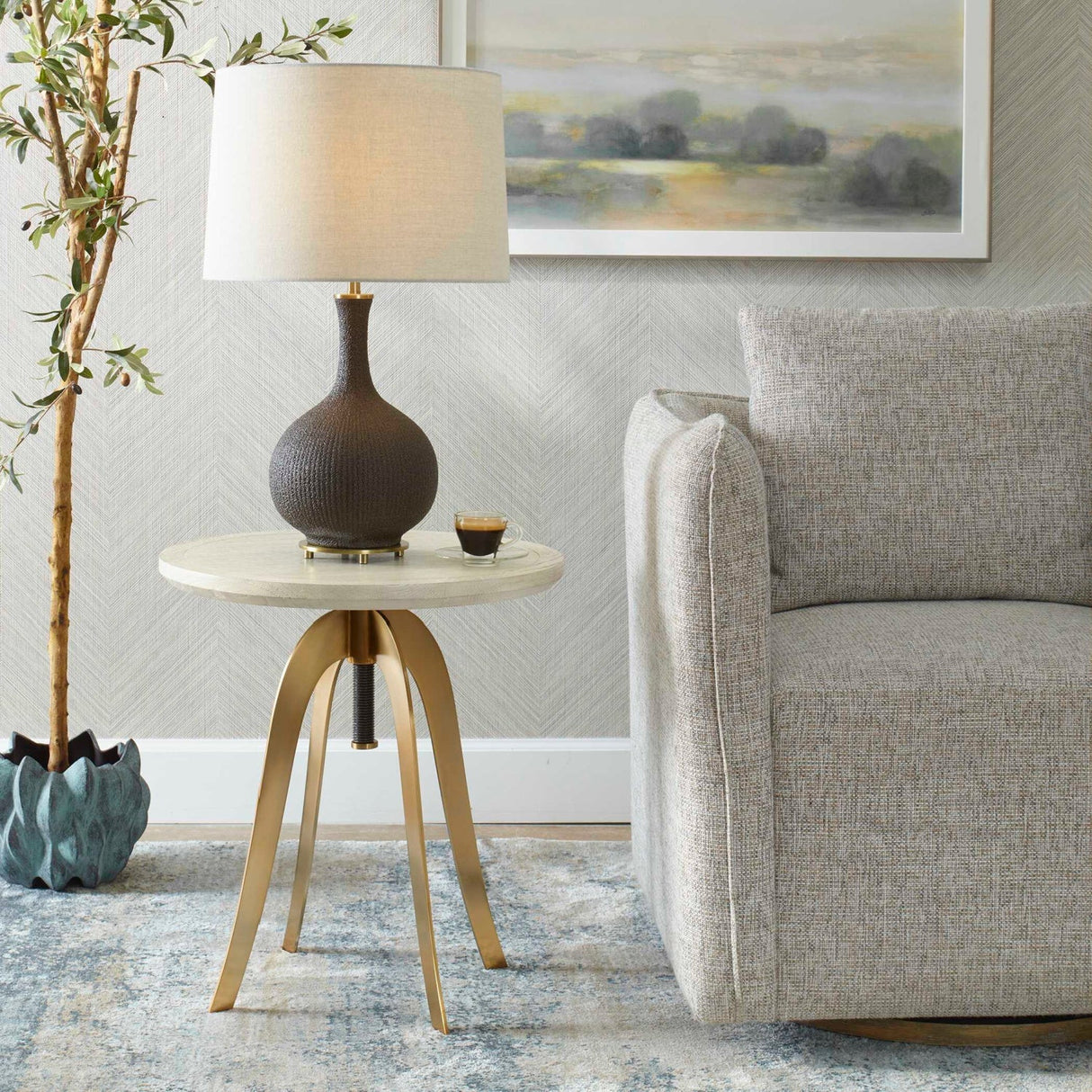 White Oak Adjustable Accent Table by Uttermost Alice, alternate view 2