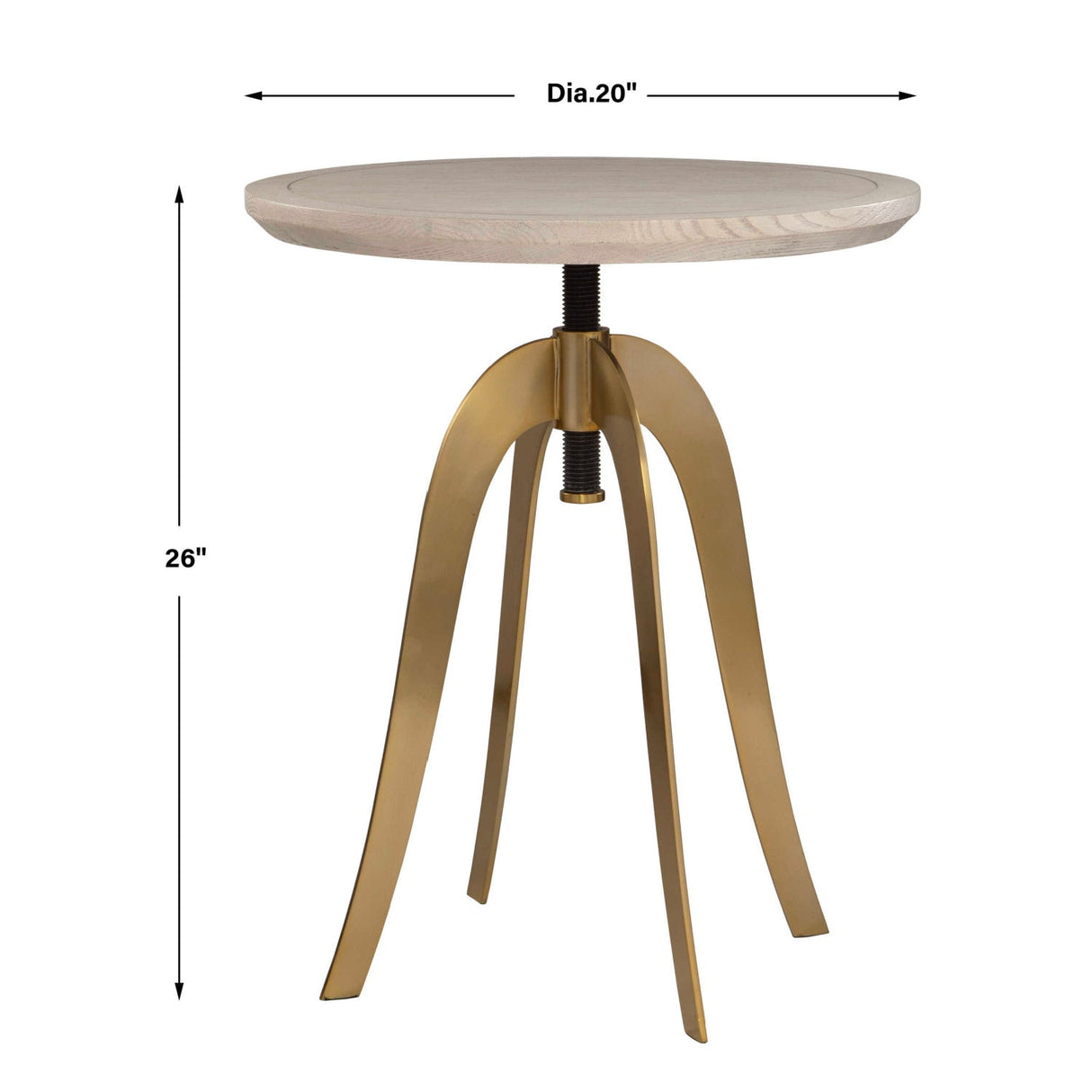 White Oak Adjustable Accent Table by Uttermost Alice, alternate view 5