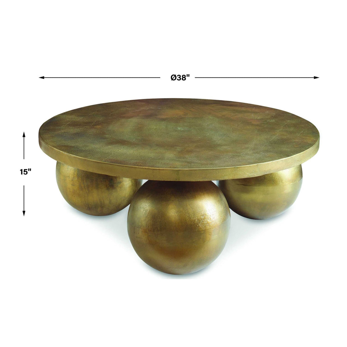 Sphere Base Aluminum Coffee Table by Uttermost Triplet, alternate view 7