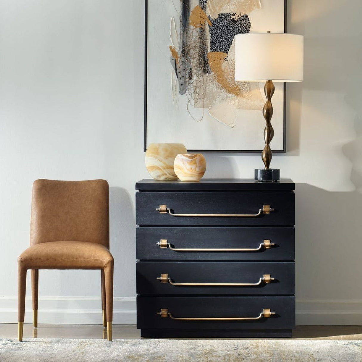 Black Mahogany 4-Drawer Accent Chest by Uttermost Halifax, alternate view 2