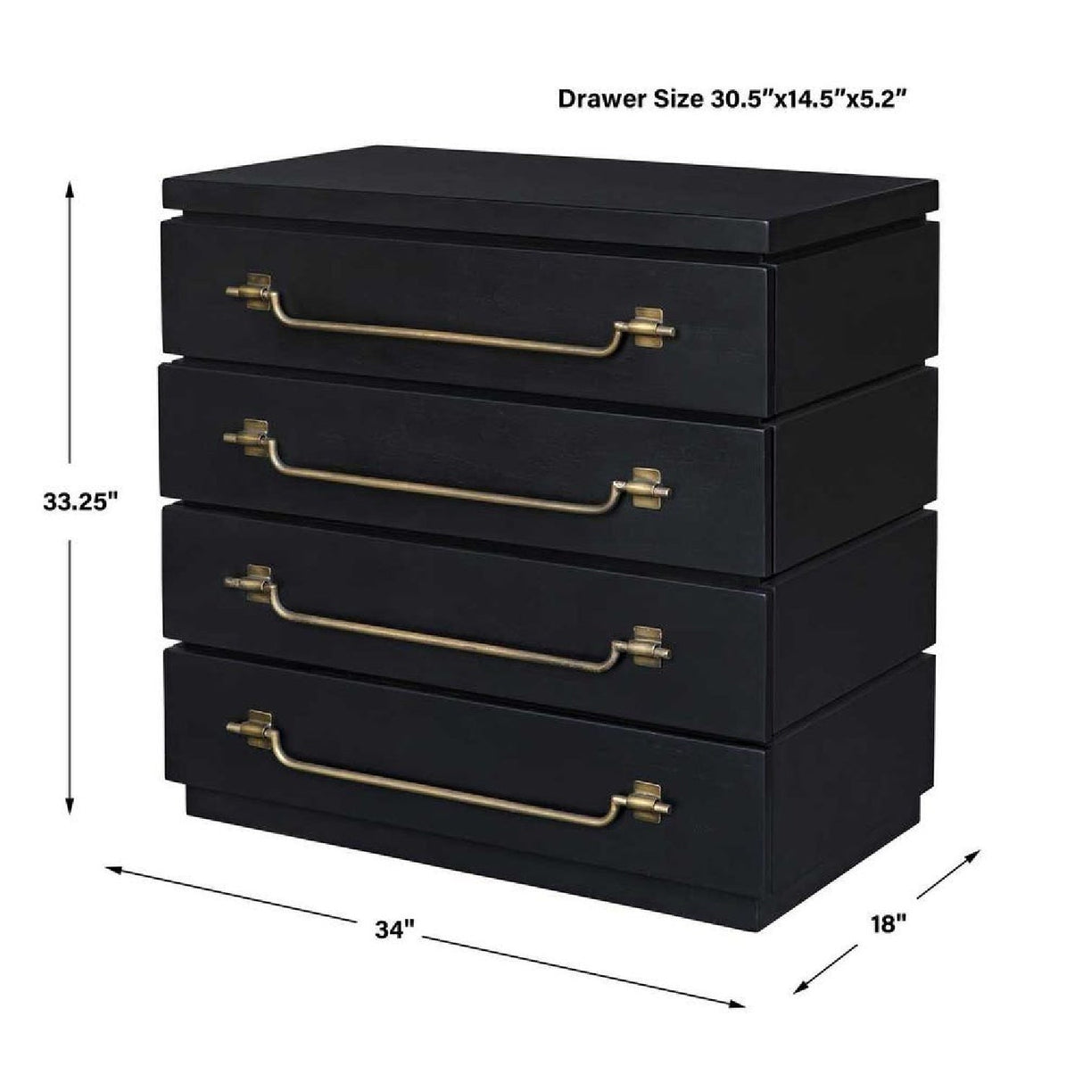 Black Mahogany 4-Drawer Accent Chest by Uttermost Halifax, alternate view 8