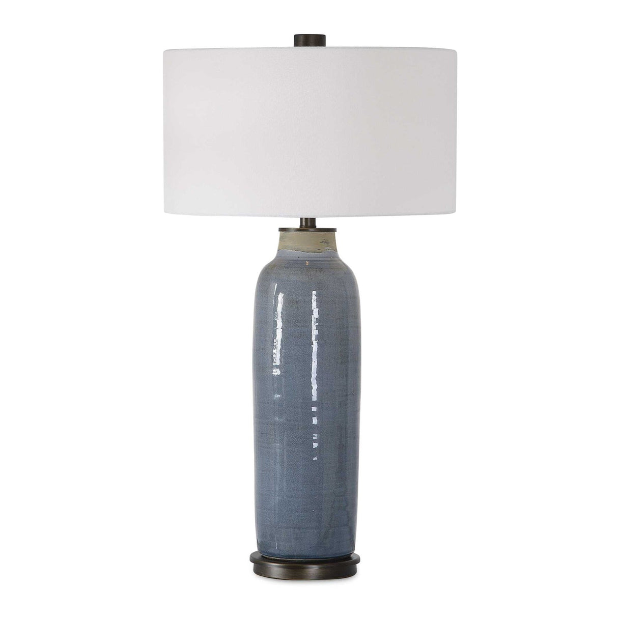 Modern European furniture - Distressed Blue Ceramic Table Lamp - www.oroa.com
