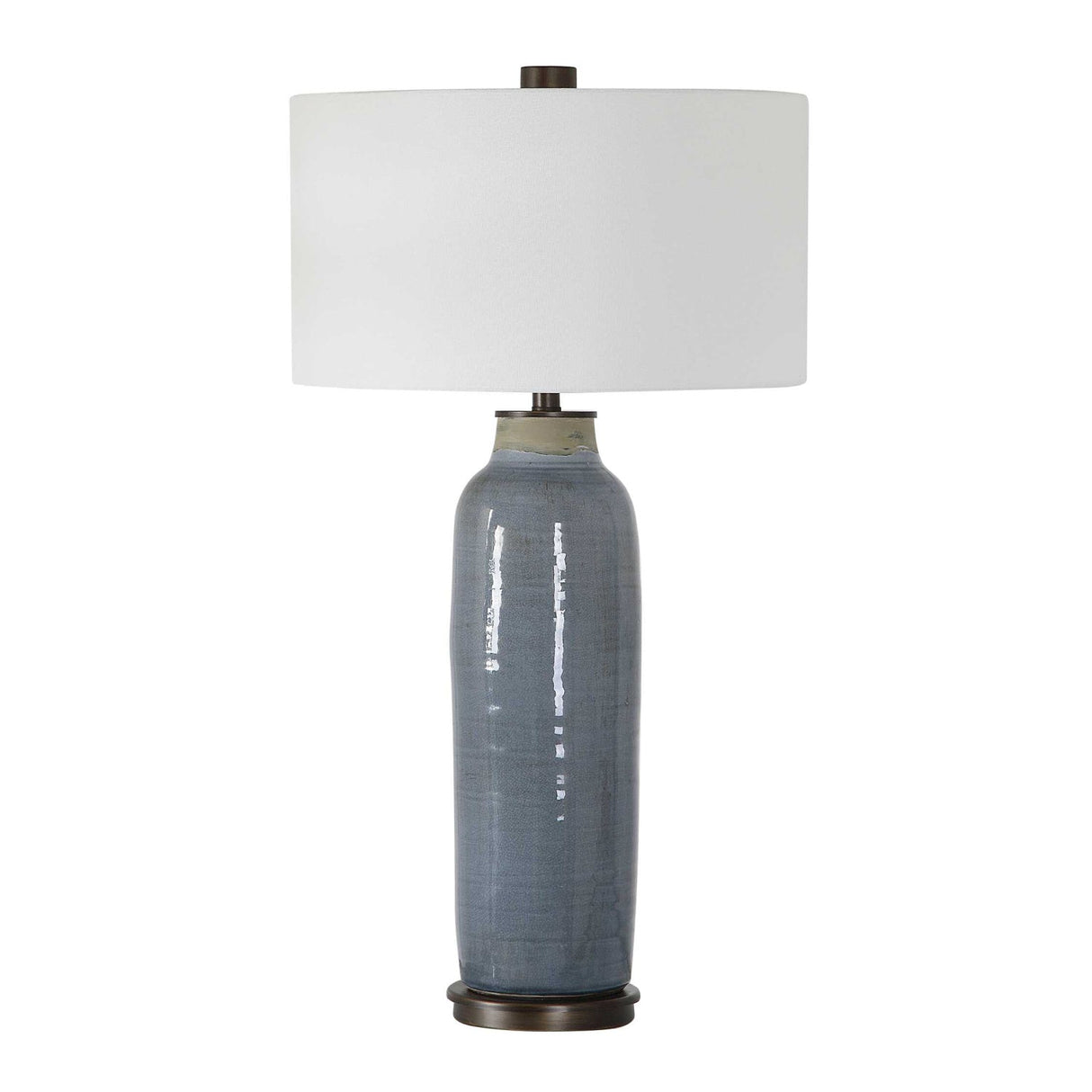 Modern European furniture - Distressed Blue Ceramic Table Lamp - www.oroa.com