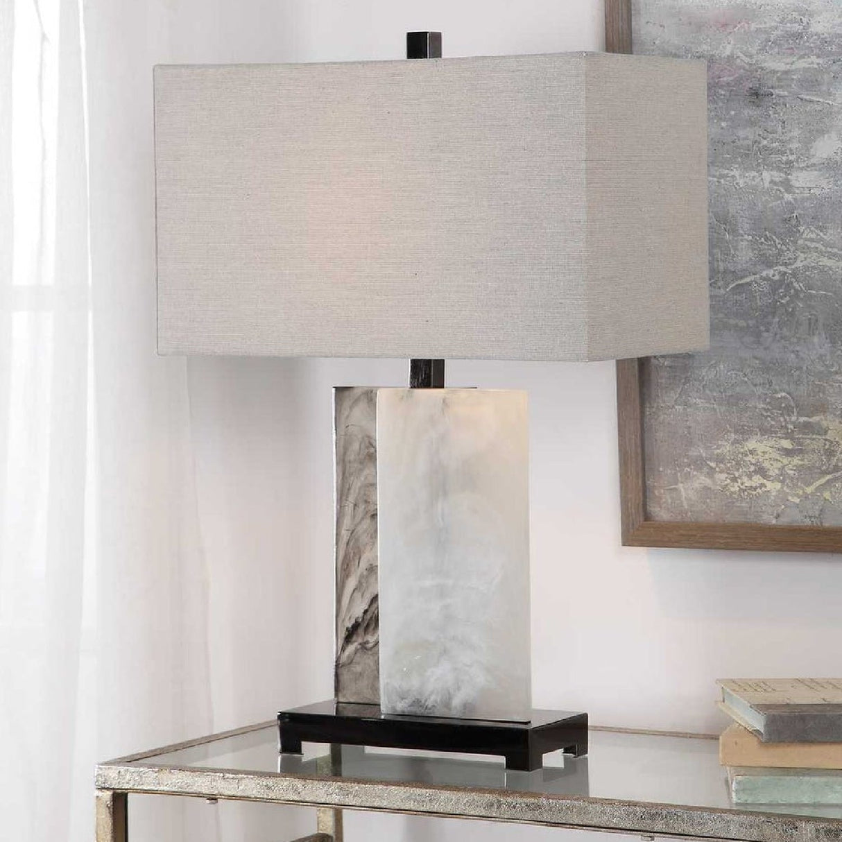 Double Slab Table Lamp by Uttermost Vanda, alternate view 2