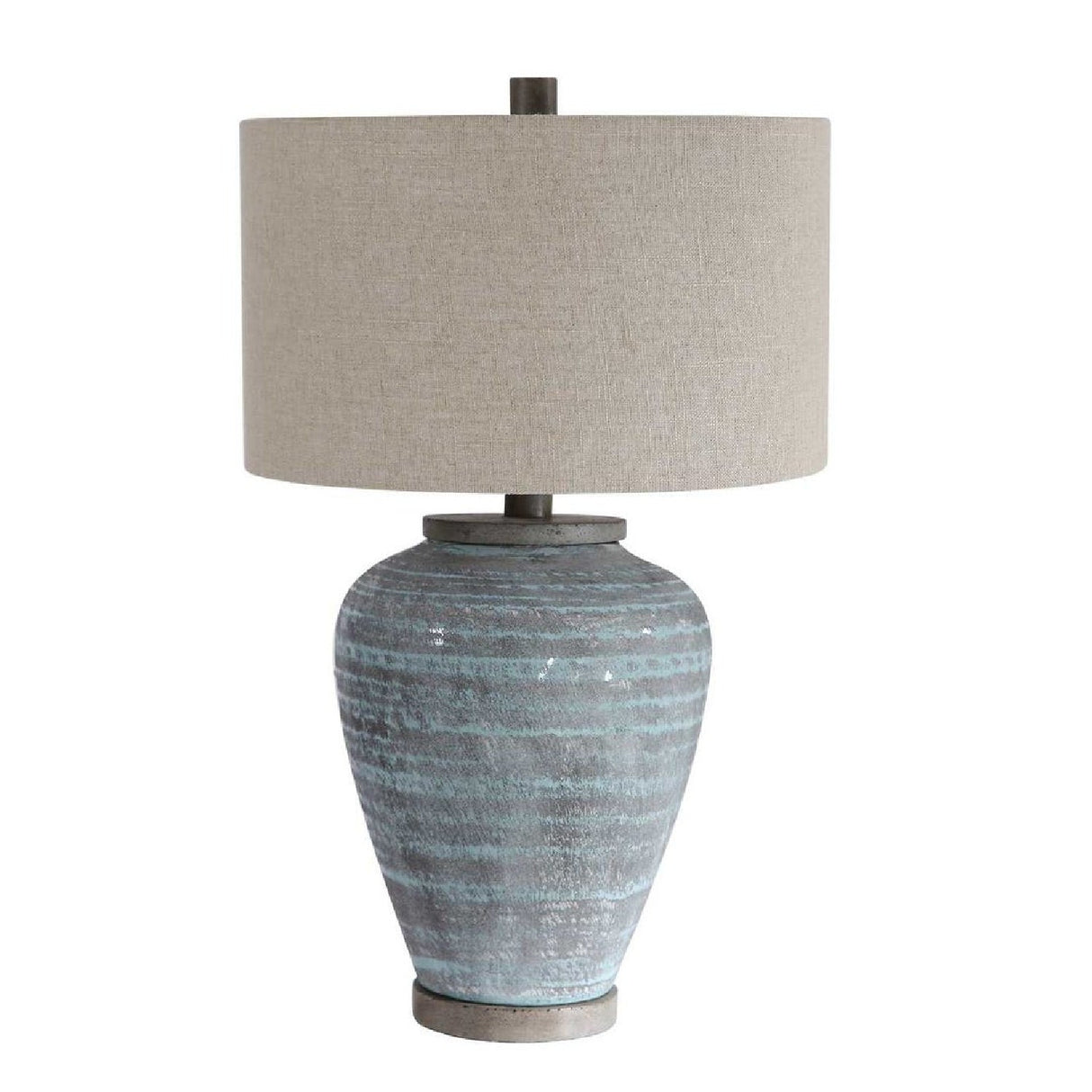 Modern European furniture - Blue Crackled Ceramic Table Lamp by Uttermost Pelia - www.oroa.com
