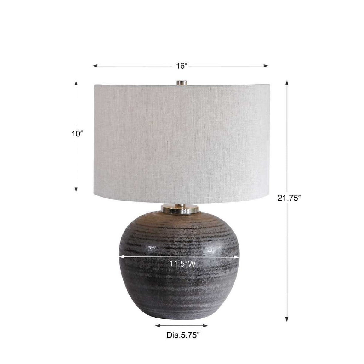 Modern European furniture - Black Etched Ceramic Table Lamp by Uttermost Mikkel - www.oroa.com