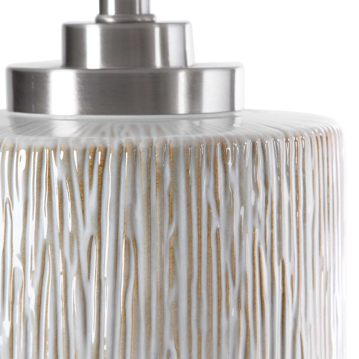 Modern European furniture - Beige Dripped Ceramic Table Lamp by Uttermost Georgios - www.oroa.com